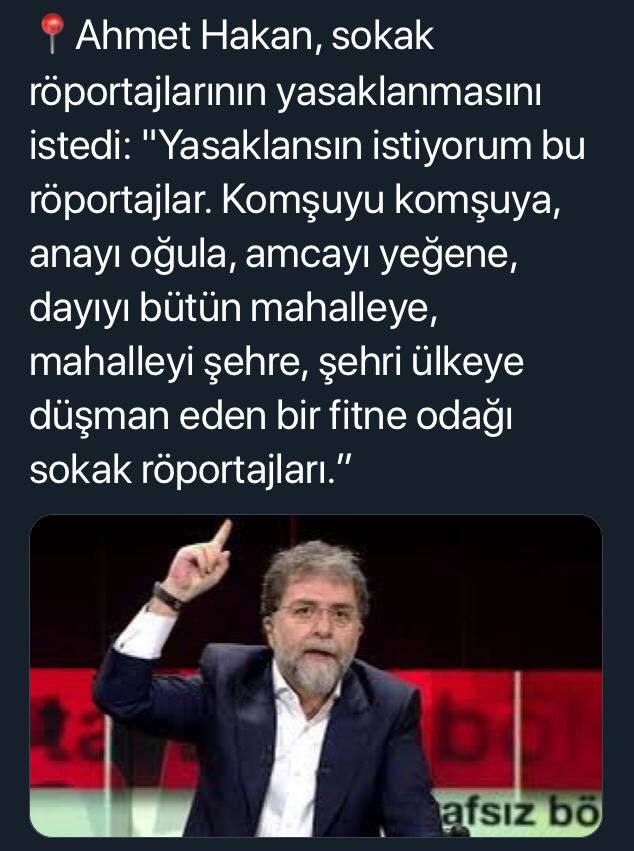 Ahmet Hakan  Sokak röportajları yasaklansın dedi. Sizce sokak röportajları yasaklanmalı mı?