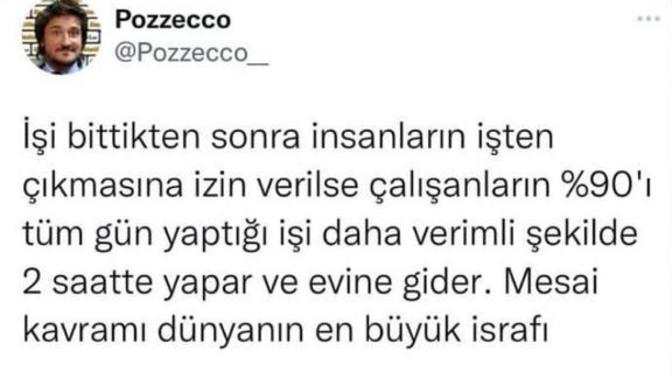 Sizce mesai kavramı iş dünyasının en büyük israfı mı? Günlük işleriniz bittiğinde işten ayrılmanıza izin verilmesini ister misiniz?