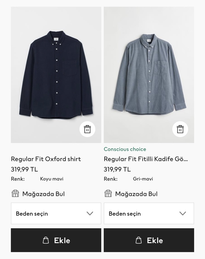 Sizce hangi gömleği almalıyım?