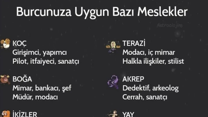 Burcuna göre uygun meslekler hangileri?