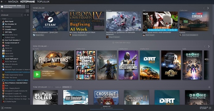 Steamda hangi oyunlara sahipsiniz?