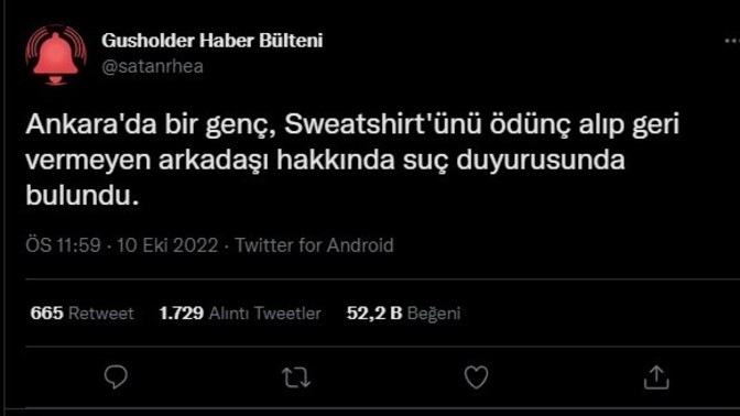 Bir sweat olmuş 500 TL! Ödünç verip geri alamadığınız kıyafet için suç duyurusunda bulunur musun?
