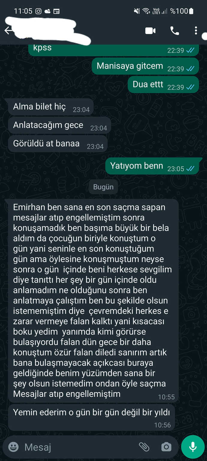 2 aydır tanıştığım kızın yanına gidecektim, bilet alacaktım ama birden engelledi. Şimdi de gelmiş bunları diyor, ne diyeyim?