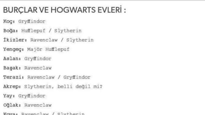 Burcuna göre hangi hogwarts binasındasın?