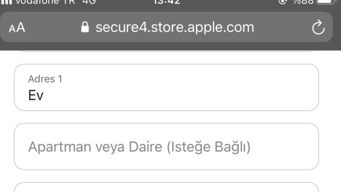 Apple sitesinden alışveriş yapanlar adres kısmını nasıl dolduruyorsunuz?
