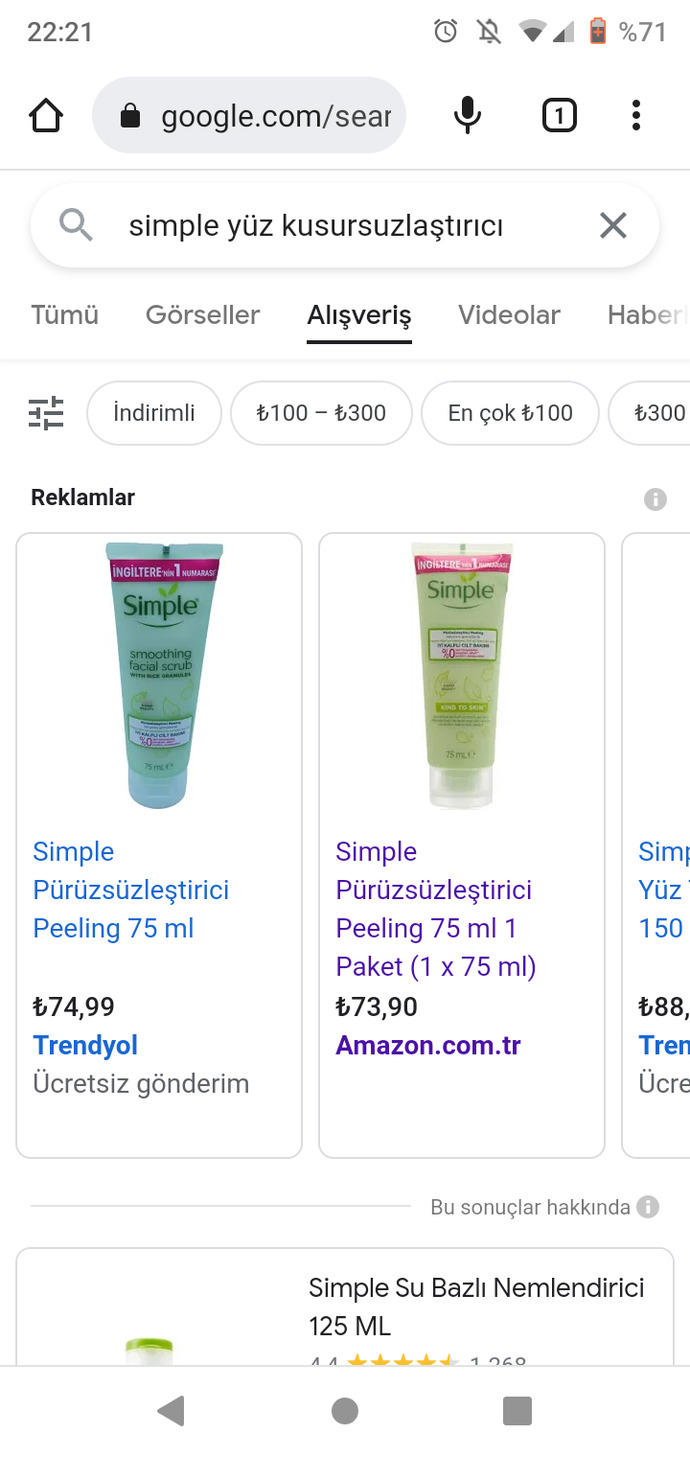 Simpleın bu ürününü kullanan var mı?