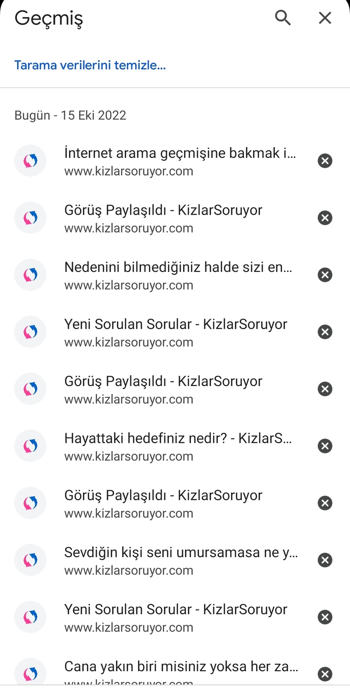 İnternet arama geçmişine bakmak istesem izin verir miydin😉?