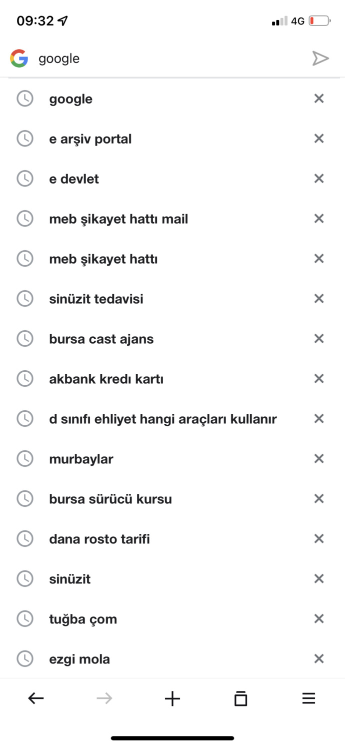 İnternet arama geçmişine bakmak istesem izin verir miydin😉?