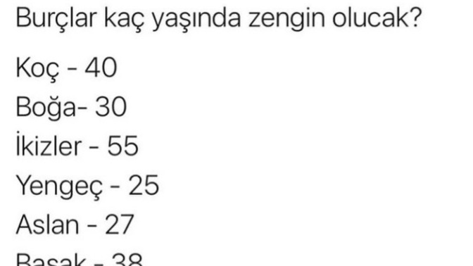 Burcuna göre kaç yaşında zengin olacaksın?