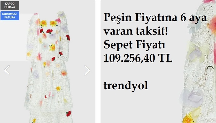 Trendyolda satılan 109 bin liralık elbise sosyal medyada gündem oldu! Sizce neden pahalı?