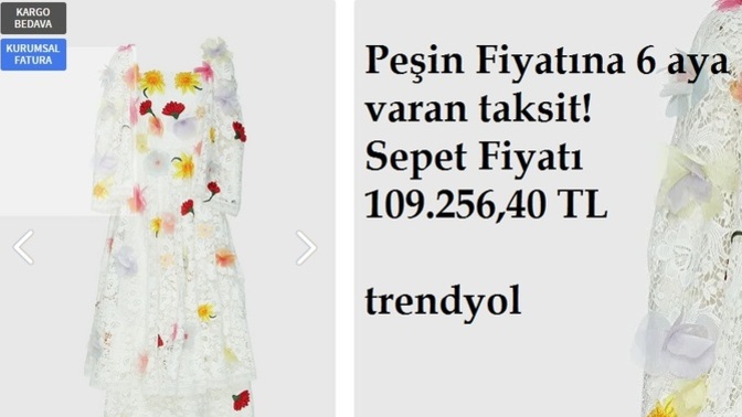 Trendyol'da satılan 109 bin liralık elbise sosyal medyada gündem oldu! Sizce neden pahalı?