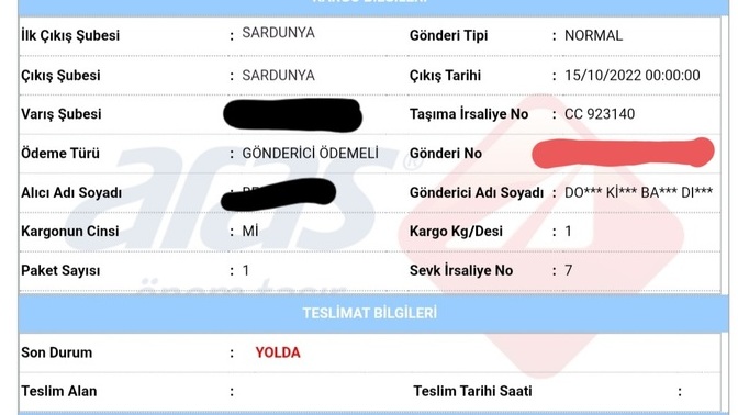 Kargoyu kimin gönderdiğini nasıl bulurum?