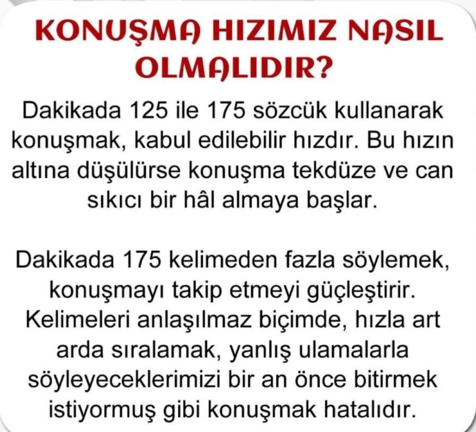 İyi bir diksiyon için konuşma hızınıza dikkat ediyor musunuz?
