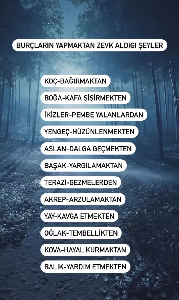 Burcuna göre en çok zevk aldığın şey nedir?