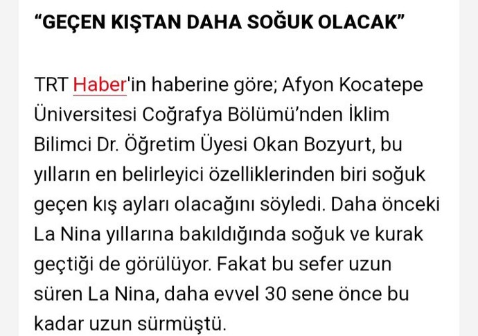 Bu sene kış daha soğuk olacak? Bunun için ne hazırlık yapıyorsunuz?
