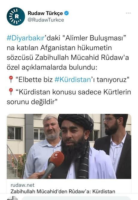 Taliban yöneticisi, Diyarbakıra gelerek ;kürdüstanı destekliyoruz dedi. Ne düşünüyorsunuz?