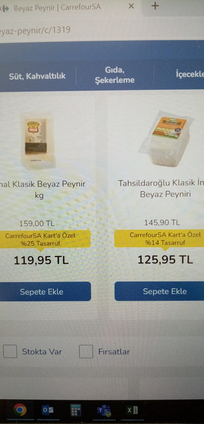 İndirimli beyaz peynirin kilosu 126 TL oldu. Sizce de çok pahalı değil mi?