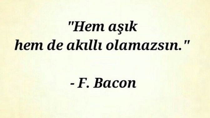 ''Hem aşık, hem de akıllı olamazsın'' diyen Francis Bakon'a katılıyor musunuz?