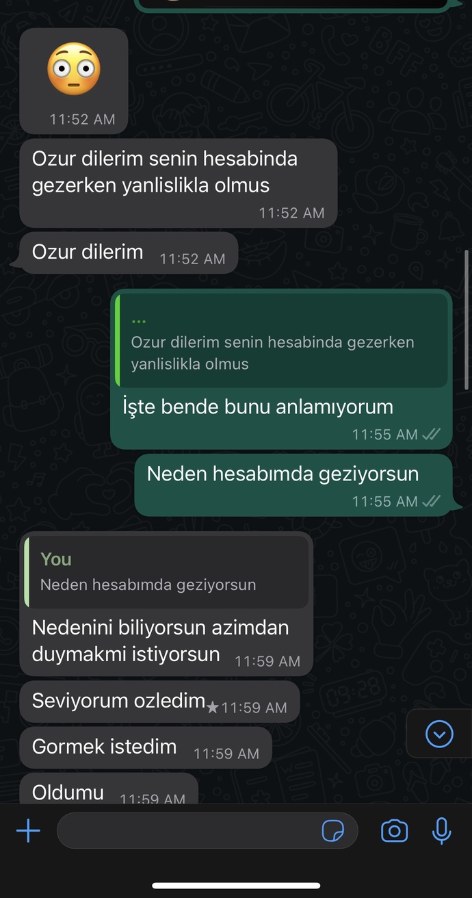 Eski sevgilimle yazıştık?