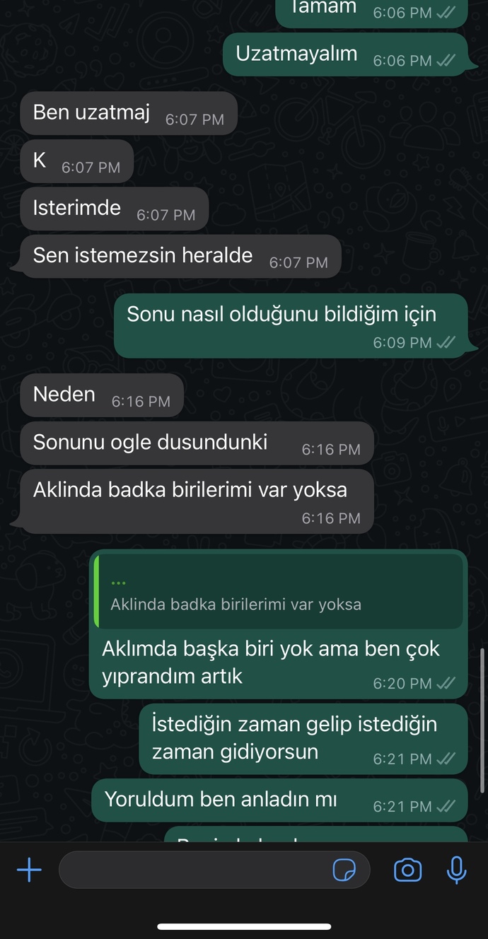 Eski sevgilimle yazıştık?