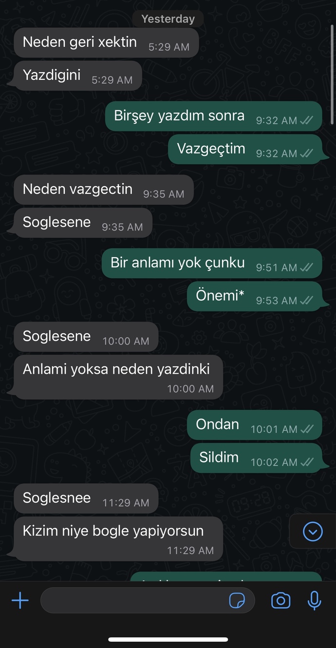 Eski sevgilimle yazıştık?