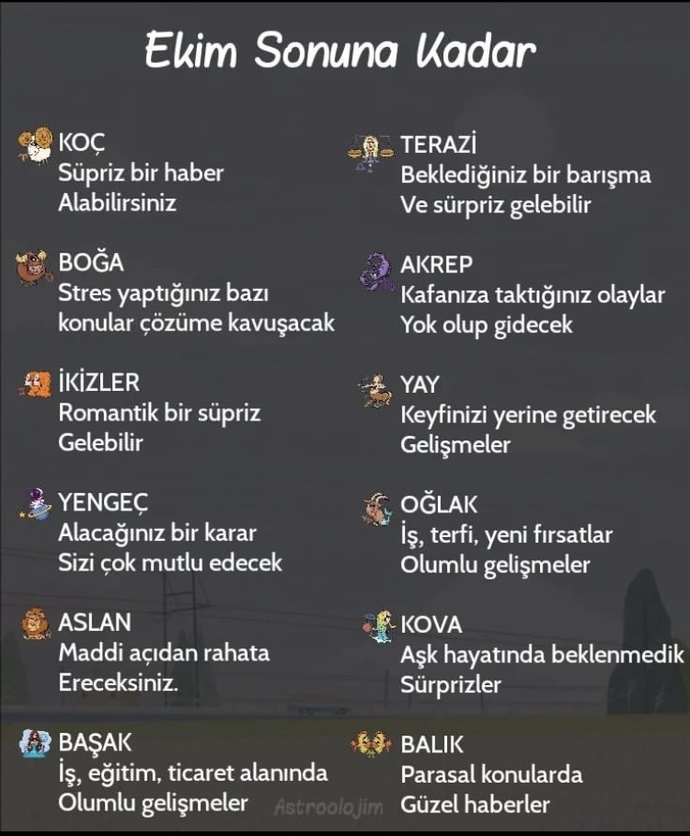 Burçları Ekim sonunda neler bekliyor?