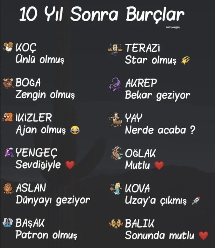 Senin burcun nedir 🌞?