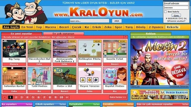 Çocuklukta en sevdiğiniz oyun sitesi neydi?