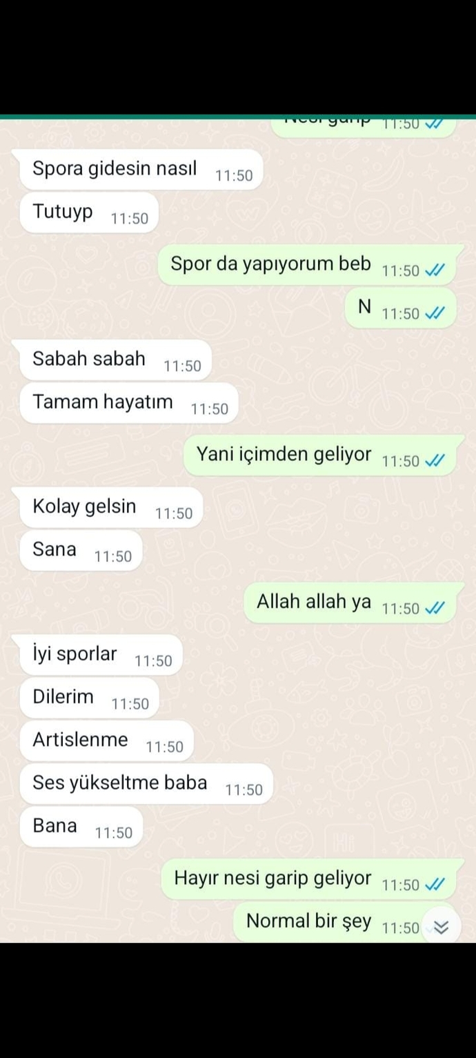 Şu mesajlara bakar mısınız normal mi yazdiklari spor salonuna geldim spor yapacak hevesim kalmadı moralim altüst oldu?