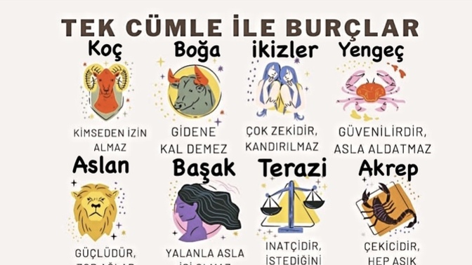Tek cümle ile burçlar! ✨ Senin burcun hangisi?