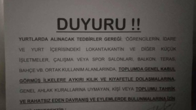 Aydın Kız öğrenci yurdunda, kısa etekle dolaşmak yasaklandı. Ne düşünüyorsunuz?