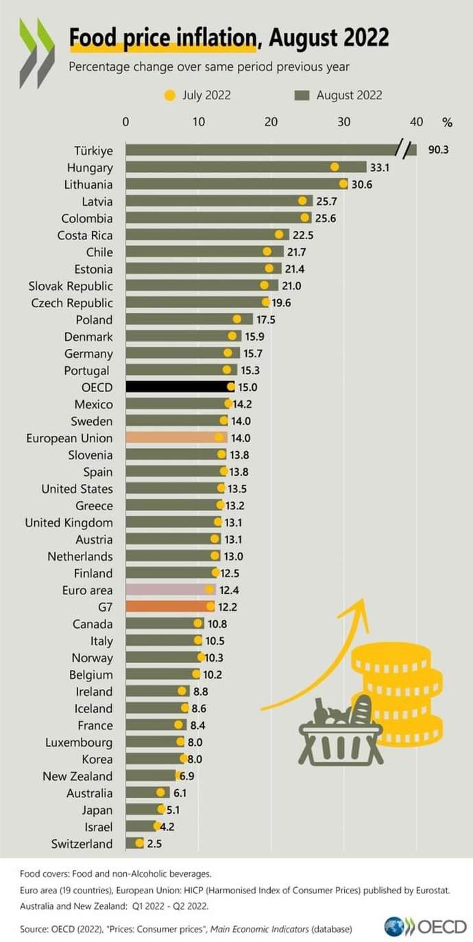 OECD ülkeleri arasında en pahalı gıda artışını yaşayan ülke olduğumuzu biliyor musunuz?