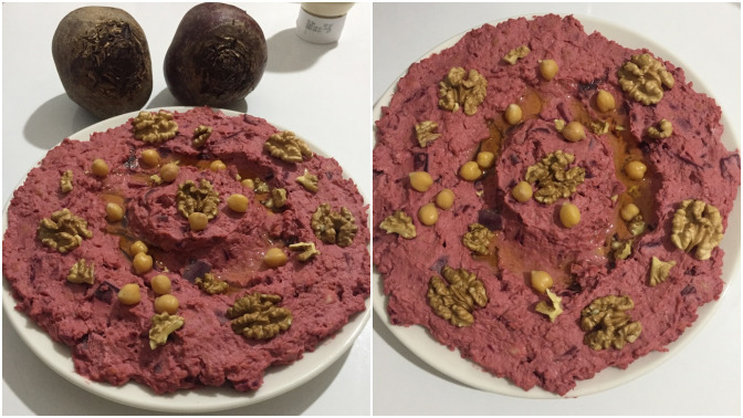 Bugünde pancarlı humus yaptım, nasıl görünüyor?