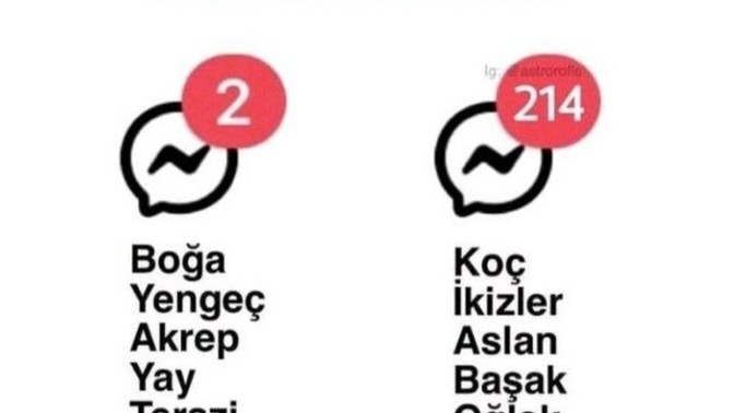 Burcuna göre bildirimlerde hangisi sensin?