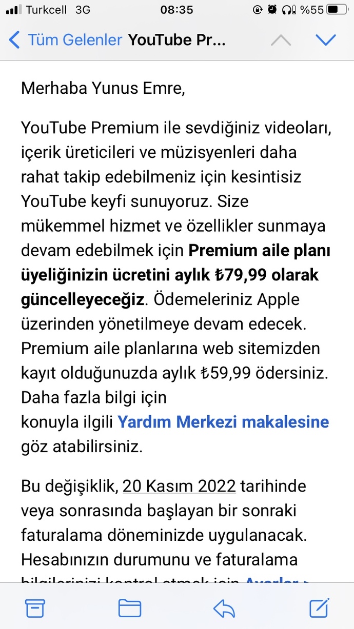 YouTube premium fiyatları zamlanmış ?