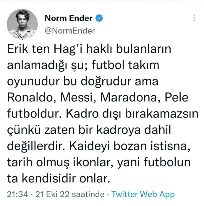 Norm Ender Manchester Unitedi Ronaldo konusunda eleştirdi. Sizce haklı bir eleştiri mi?