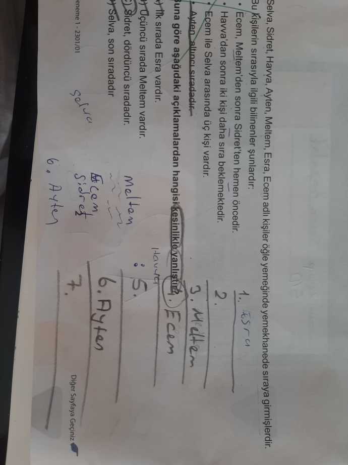 Bu sözel mantık sorusunun cevabı nedir açıklayarak?