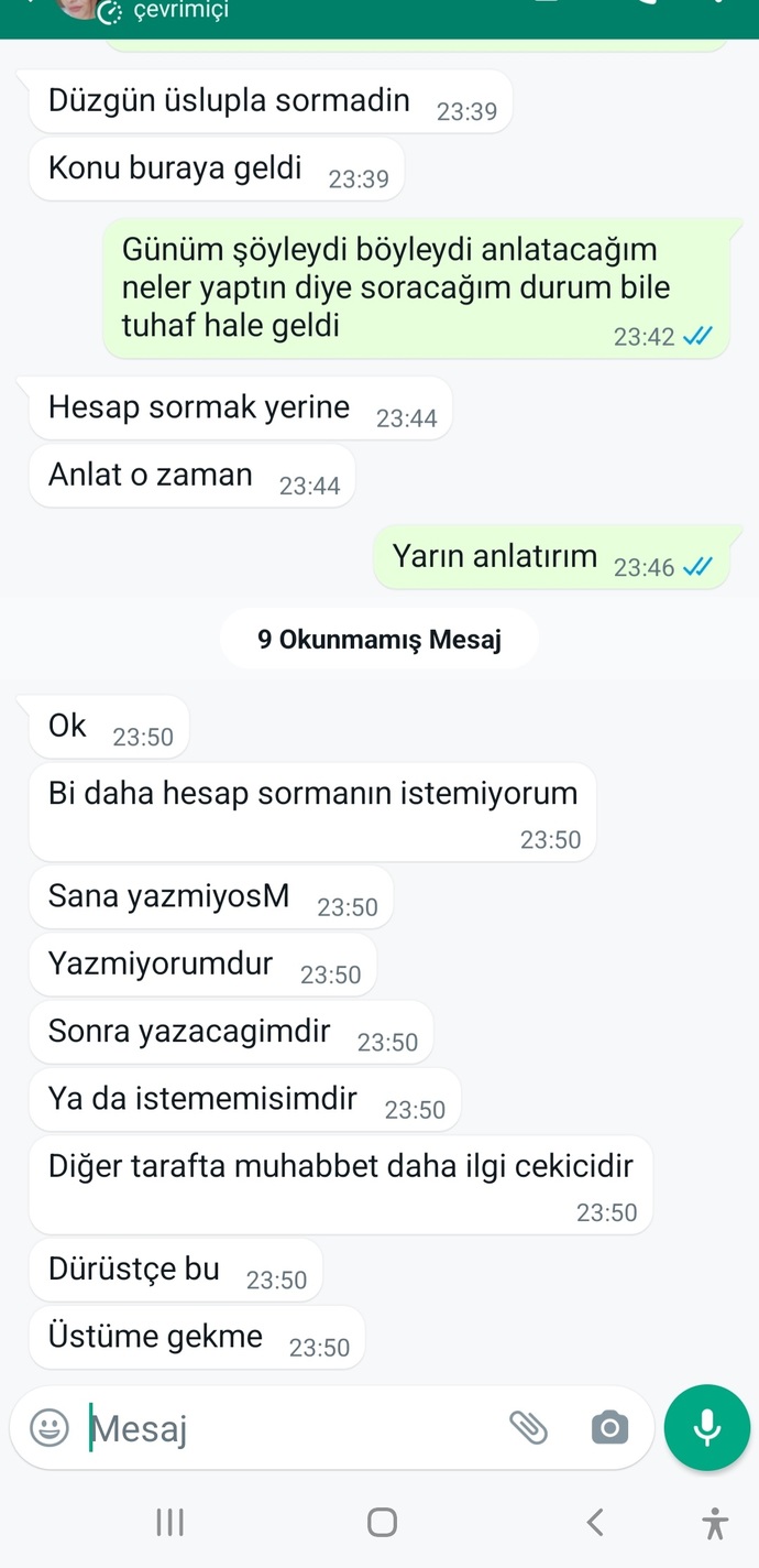 Kızlar, Kız grubuyla konuşup msjınıza dönmeyen sevgili?
