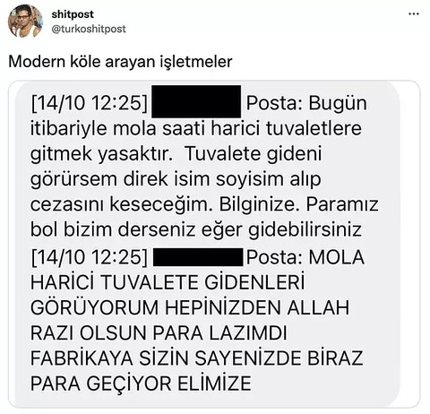 İş yerinizde sırf tuvalete gidiyorsunuz diye sizden para kesilse ne tepki verirdiniz?