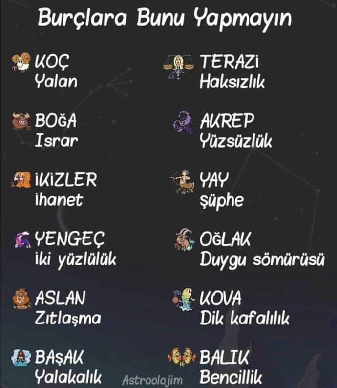 Burcunuza göre size ne yapılmamalı?