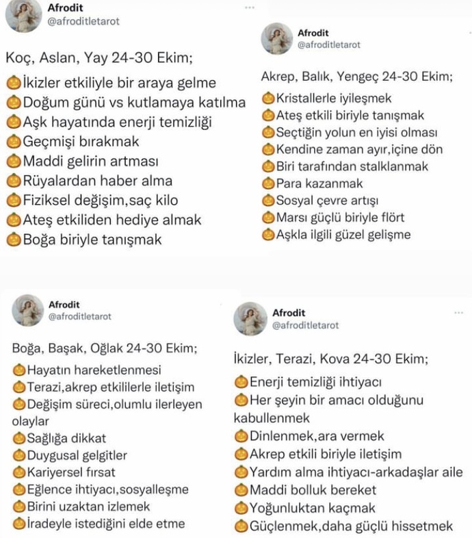 Burçları 24-30 Ekim tarihleri neler bekliyor?