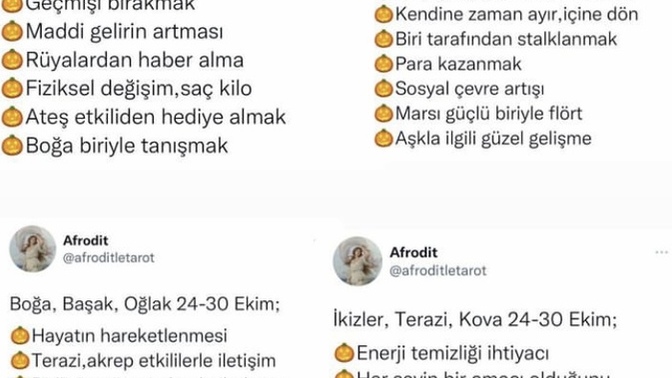 Burçları 24-30 Ekim tarihleri neler bekliyor?