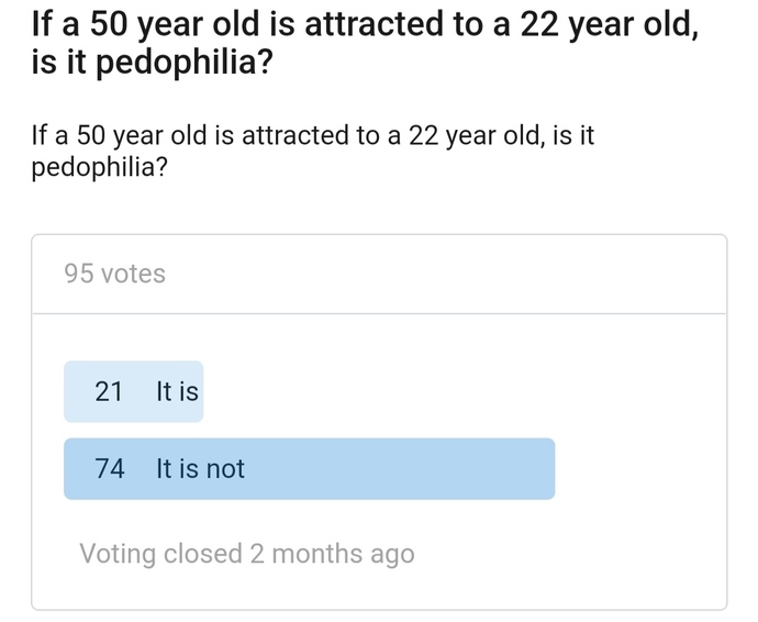 Eğer 50 yaşında ki birisi 22 yaşında ki birinden hoşlanıyorsa bu pedofili midir?