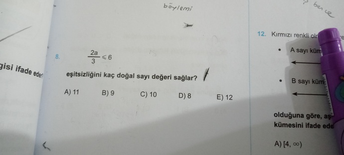 Beş saat bakıştığım soruya bakar mısınız?
