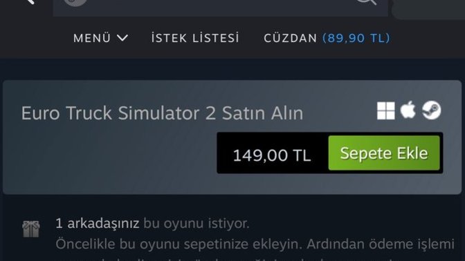 ETS2 oyunu daha zamlanır mı, 150 TL?
