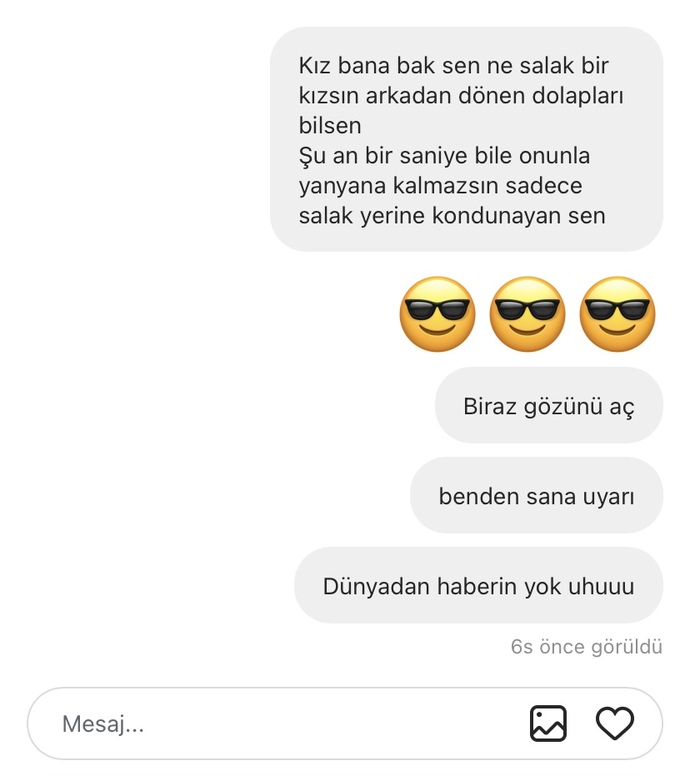 Şimdi ise sevgilisine yazdım?