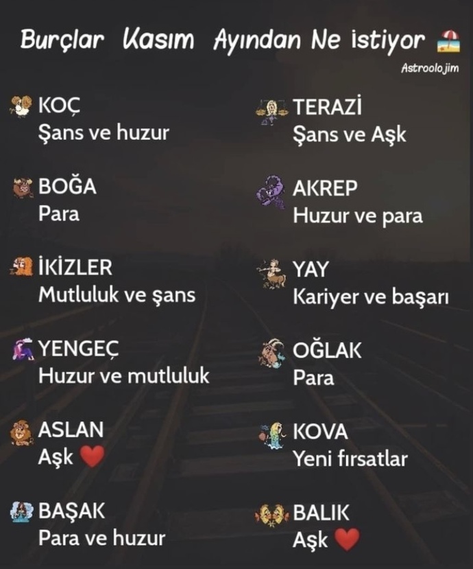 Burçlar Kasım ayından ne istiyor?