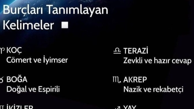 Burçları tanımlayan kelimeler 🦋 Senin burcun hangisi?