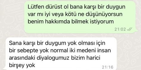 Görselde bu şekilde yazan bir adama sonrasında onu sevsemde istemediğimi söyledim ona bir süre hiç görüşüp selamlaşmayalım dedim?