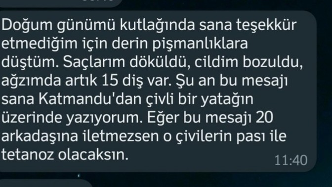 Arkadaşımdan böyle bir mesaj aldım😱 durumu iyi mi acaba?
